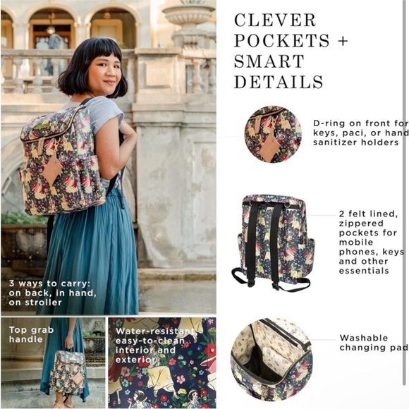 Disney Petunia Pickle Bottom Snow White Backpack Diaper Bag in Blue Multicolor - Picture 10 of 10